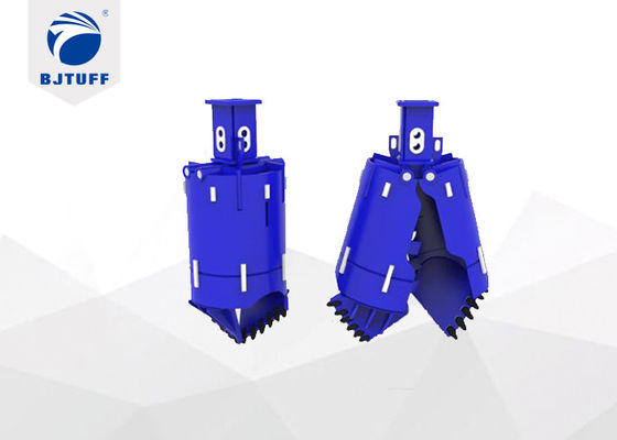 Black Blue 800mm Hydraulic Piling Rig Bucket With Rock Drilling Bits